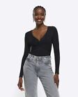 River Island Womens Black Polyamide/Elastane Long sleeved Jumper Size 10