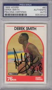 Derek Smith Philadelphia 76ers signed Autogramm 1989 Hoops PSA DNA 83539423 - Bild 1 von 1