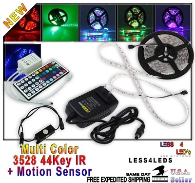 Outdoor RGB 3528 5M flexible Led Strip light + 44Key IR + PIR Motion Sensor Set - Image 1 of 4