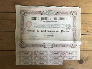 Société Minière & Industrielle FRANCO-BRESILIENNE (BRESIL) (F2) - Picture 1 of 1
