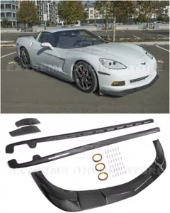 For 05-13 Corvette C6 Base | ZR1 Hydro Carbon Fiber Front Splitter & Side Skirts - Bild 1 von 12