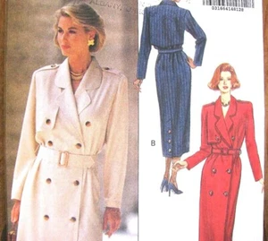 Double Breasted Coat Dress Sewing Pattern Butterick 6468 Size 6-10 Uncut - Picture 1 of 5