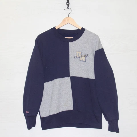Vintage Montana Grizzlies Sweatshirt Crewneck Size Large Color Block 90s NCAA Cover