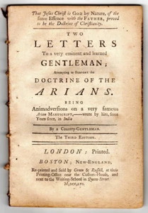 Hanley of Saint Albans. That Jesus Christ is God by Nature Arianism Boston 1756 - Bild 1 von 4