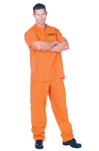 Public Offender Jail Prisoner Convict Outfit Adult Costume - Picture 1 of 2