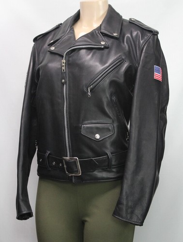 UNDERCOVER Giacca da donna Perfecto by Scott vera pelle nera Victoria's Secret taglia 38