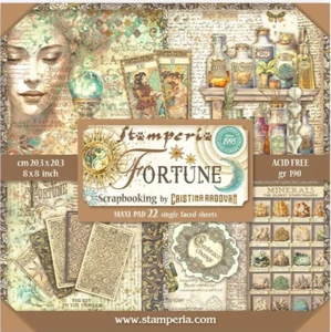 Stamperia FORTUNE - MAXI PAD - 8X8 INCH - Single Sided - 22 SHEETS - Picture 1 of 24