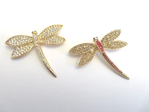 PAR DE BROCHES LIBÉLULA FIRMADOS POR HIELO EISENBERG - Imagen 1 de 4