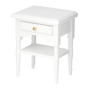 Mini mesita de noche de madera para muebles de dormitorio de casa de muñecas 1:12 modelo - Imagen 1 de 10