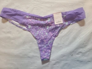 Women's Laser Cut with Mesh Thong Auden Purple Size Large - Picture 1 of 4