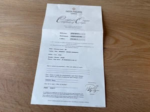 PATEK PHILIPPE Certificate Of Origin Certificate - 2005 - Watches Collectors - Picture 1 of 9