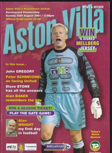 Aston Villa V Manchester United 2001/02 26-08-2001 Premier League - Imagen 1 de 1