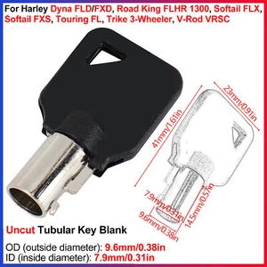 Für Harley Dyna FLD, Road King FLHR 1300, Softail FLX - Uncut Tubular Key Rohling - Bild 1 von 9