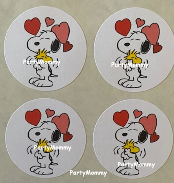 LOVE STICKERS, ENVELOPE SEALS, LABELS, 1.5", (30) TAGS, VALENTINE'S, BEAGLE