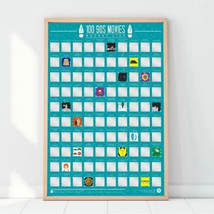 Póster de película rasca 100 películas de los 90 lista de deseos regalo República idea de regalo divertida - Imagen 1 de 2