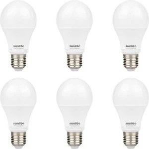 6PK A19 LED Light Bulbs, 9W (60W), 3000K, E26, Enclosed Fixture Rated, 800LM - Picture 1 of 2