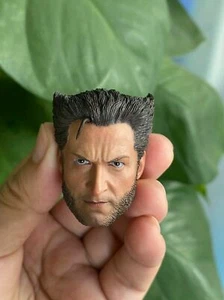 Cabeza esculpida de Wolverine Hugh Jackman 1:6 tallada para cuerpo de figura de soldado masculino de 12" - Imagen 1 de 6