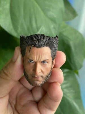 Cabeza esculpida de Wolverine Hugh Jackman tallada para cuerpo de figura de acción masculina de 12" 1:6 Foto 1 de 4