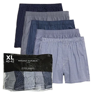 Banana Republic Boxers 5 Pair Men's XL Dark Blue Preppy Boxer Shorts - Picture 1 of 3