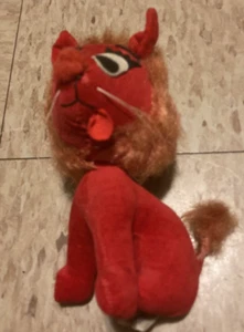 De colección 1965 KAMAR Japón Juguete de Peluche Rojo Sierra de León Polvo Animal - Imagen 1 de 8