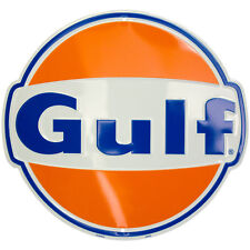 "GULf" Round Circle Sign Gulf Oil Gasoline Gas Pump Station Garage GAME ROOM