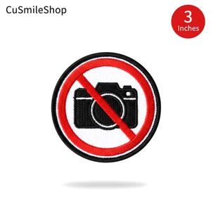 Small No Photography Camera Forbidden Embroidered Patch Privacy Private Museums - Picture 1 of 4