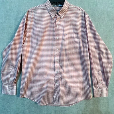 Camisa social masculina IZOD LG multicolorida xadrez branca, rosa, xadrez trabalho, vestido - Imagem 1 de 4