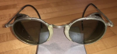 VTG CESCO 22 Chicago Eye Shield Safety Glasses WELDING Green Side Wire Rim - Image 1 of 4