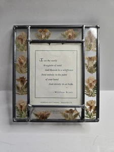 Wildflower & Company, Emeryville, CA. Metal & Glass Pressed Flower Picture Frame - Picture 1 of 8
