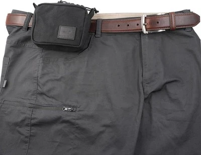 BRAND: TINTRIS Belt Pouch for Men Women YKK Zippers, EDC Bag Waist Small, Black