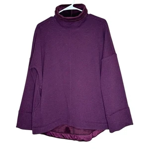 Athleta Cozy Karma Funnel Neck Sweatshirt Plum Cabernet Fleece Lined Size XS - Picture 1 of 9