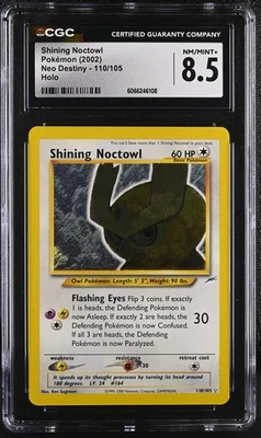 CGC 8.5 Shining Noctowl 2002 Neo Destiny 110/105 Holo Pokemon Card - Image 1 of 2