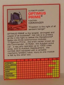 LOTE DE ESPECIFICACIONES G2 TRANSFORMER AUTOBOT OPTIMUS PRIME TECH # 1 - Imagen 1 de 1