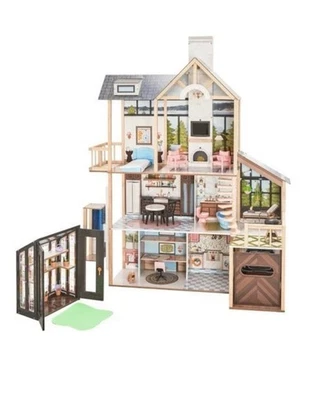 Kidkraft Dollhouse & Greenhouse Kids Playset Lakeview Villa Wooden Hous 5 ft NEW - Image 1 of 4