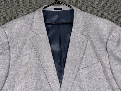 Abrigo deportivo Stafford Blazer para hombre 56L azul claro espiga lino *defecto menor* Foto 1 de 4