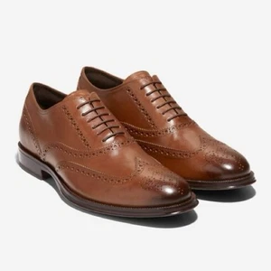 Cole Haan Madison British Tan Leather Wingtip Oxfords Size 8.5 - Picture 1 of 10