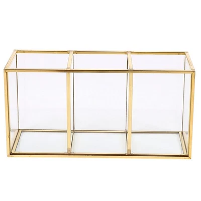 Nordic Gold Grid Glas Flip Aufbewahrungsbox Luxus Modern Kosmetik Aufbewahr6720 - Bild 1 von 4