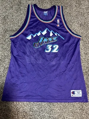 Karl Malone Utah Jazz Champion Jersey Purple Mountain Snow Italics Men 52 - Image 1 of 4