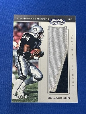Camiseta deportiva 2017 Panini Certified Fabric of the Game BO JACKSON parche Raiders SP/10 Foto 1 de 4
