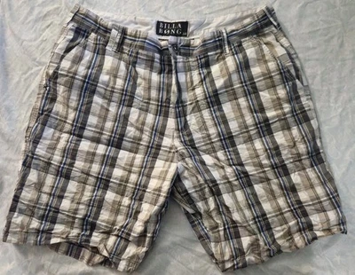 Billabong Shorts Mens 38 Tan Brown Blue Plaid Flannel Chino Skater Surfer - Изображение 1 из 4