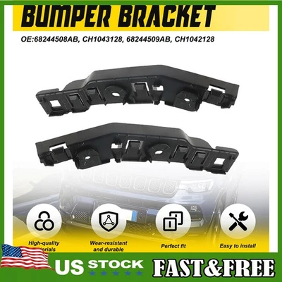 Pair Front Left & Right Bumper to Fender Bracket Fit for 2017-2022 Jeep Compass - Image 1 of 4