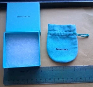 Tiffany & Co leere 3,75" x 3" x 1,5" blaue Geschenkbox/Reisebeutel 2-teiliges Set - Bild 1 von 11