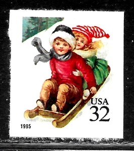 HICK GIRL-BEAUTIFUL M.N.H. U.S. SC#3013 CHILDREN SLEDDING X5144 - Picture 1 of 1