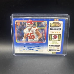 2022 Contenders George Karlaftis Blue Showcase Variation Auto #159 Chiefs RC KC - Picture 1 of 2