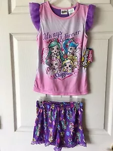 Shopkins Shoppies Sleepwear 2 Piece Short Set Size 7/8 - Picture 1 of 4