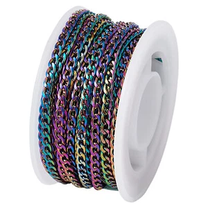 16FT/Roll Stainless Steel Curb Chains Unwelded Colorful Twist Links Multi-color - Picture 1 of 8