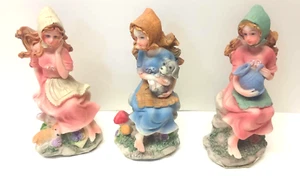 Lot of 3 Greenbrier International Wax Type Young Female Figures Victorian Style - Picture 1 of 13