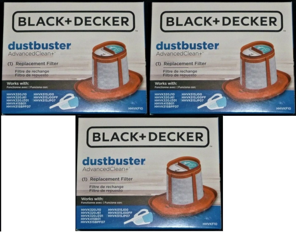 3 nuevos filtros de vacío de repuesto Black & Decker OEM, HHVKF10 Foto 1 de 1