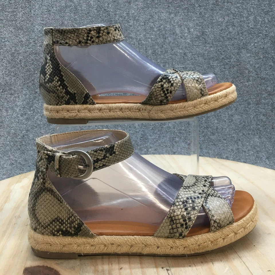 Sandalias ANA Mujer 6.5 M Blaze Correa al Tobillo Alpargata Marrón Hebilla Informal Abierta Foto 1 de 4