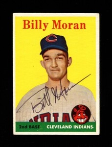 1958 TOPPS BILL MORAN #388 INDIANS SIGNED AUTOGRAPH VINTAGE